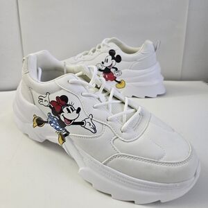 Size 10 - Disney Minnie Mouse and Mickey Mouse White Shoes